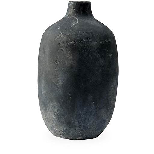 ALESSO Blómavasi svart terracotta 43cm